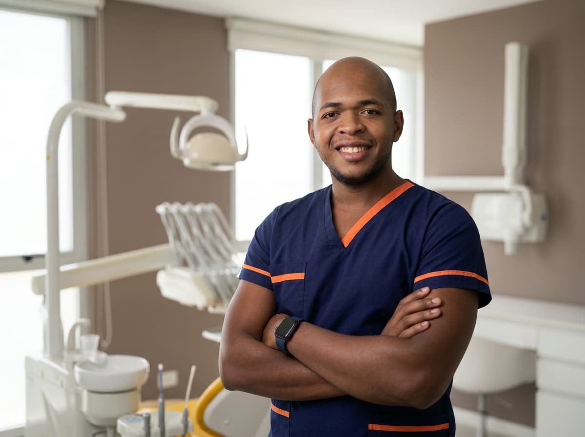 Dr. Jamil Ortiz en su consultorio de Recoleta - JO DENTAL